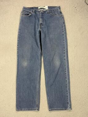 Levis 550 Jeans Mens 34 Blue Relaxed Fit Tapered Denim Medium Wash Zip Fly